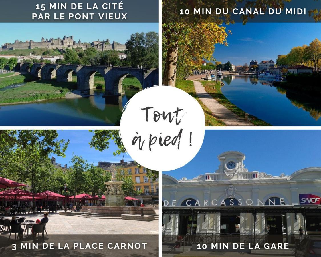 L'Escapade - Parking Gratuit - Wifi - Climatisation - Proche Cite - Tout Equipee Carcassonne Exterior foto